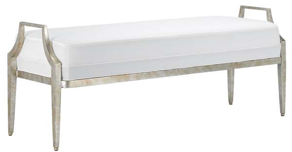 Torrey Muslin Silver Bench