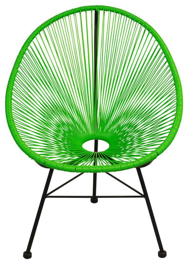 Acapulco Weave Lounge Chair, Green