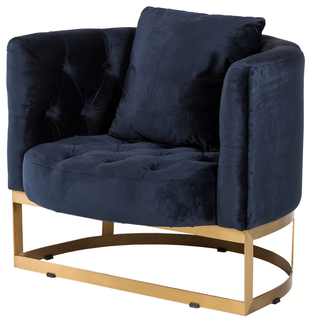 Preview image for Bach Occasional Chair, Navy Blue Velvet