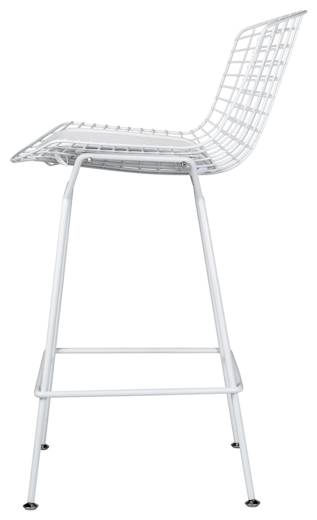 Bertoia Style Bar Stool, White