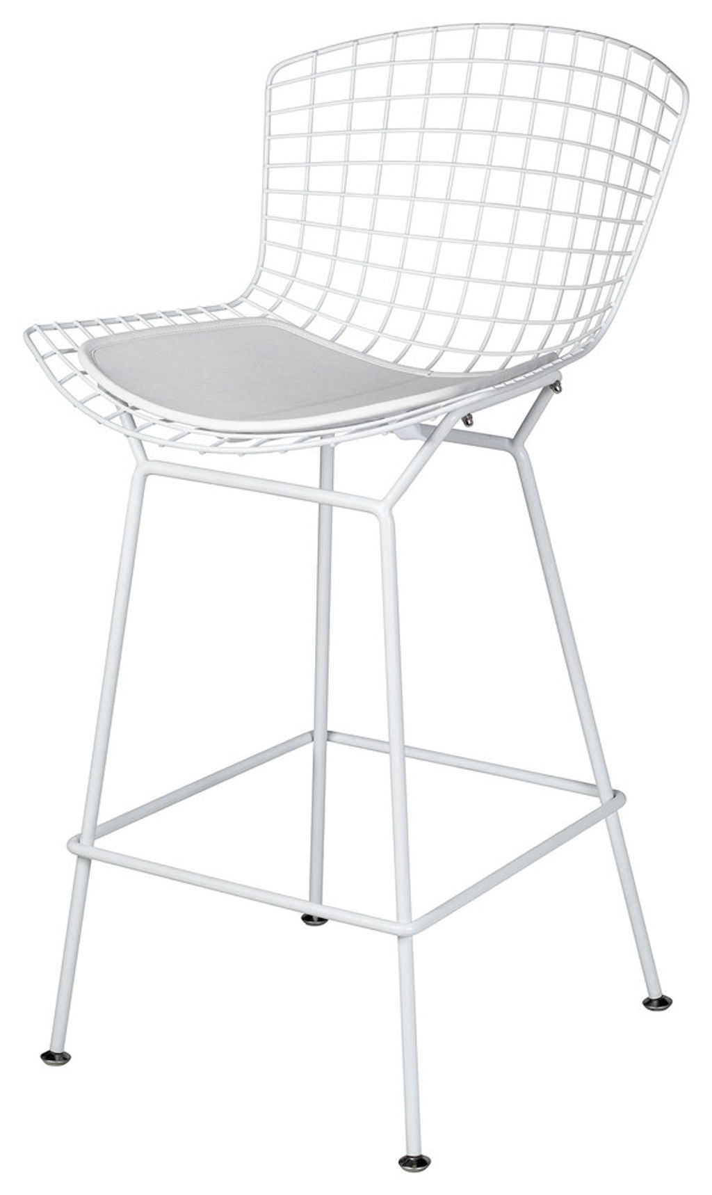 Bertoia Style Bar Stool, White