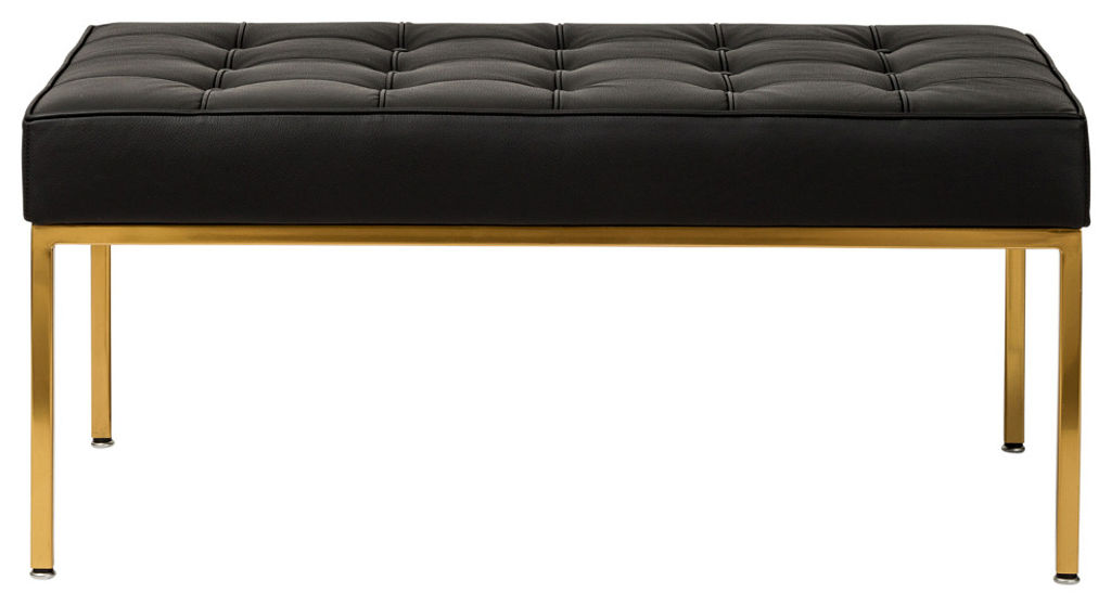 Preview image for Florence 2-Seater Bench, Black Leather