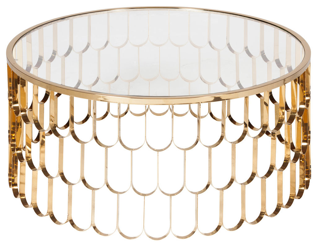 Jewel Brushed Gold Coffee Table