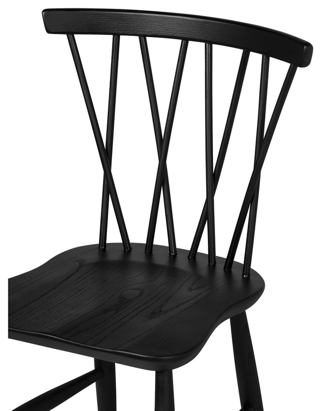 Nakashima Style Dining Chair, Black