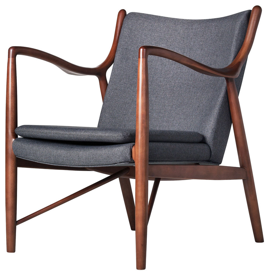 Preview image for Walnut Arm Chair, Dark Gray
