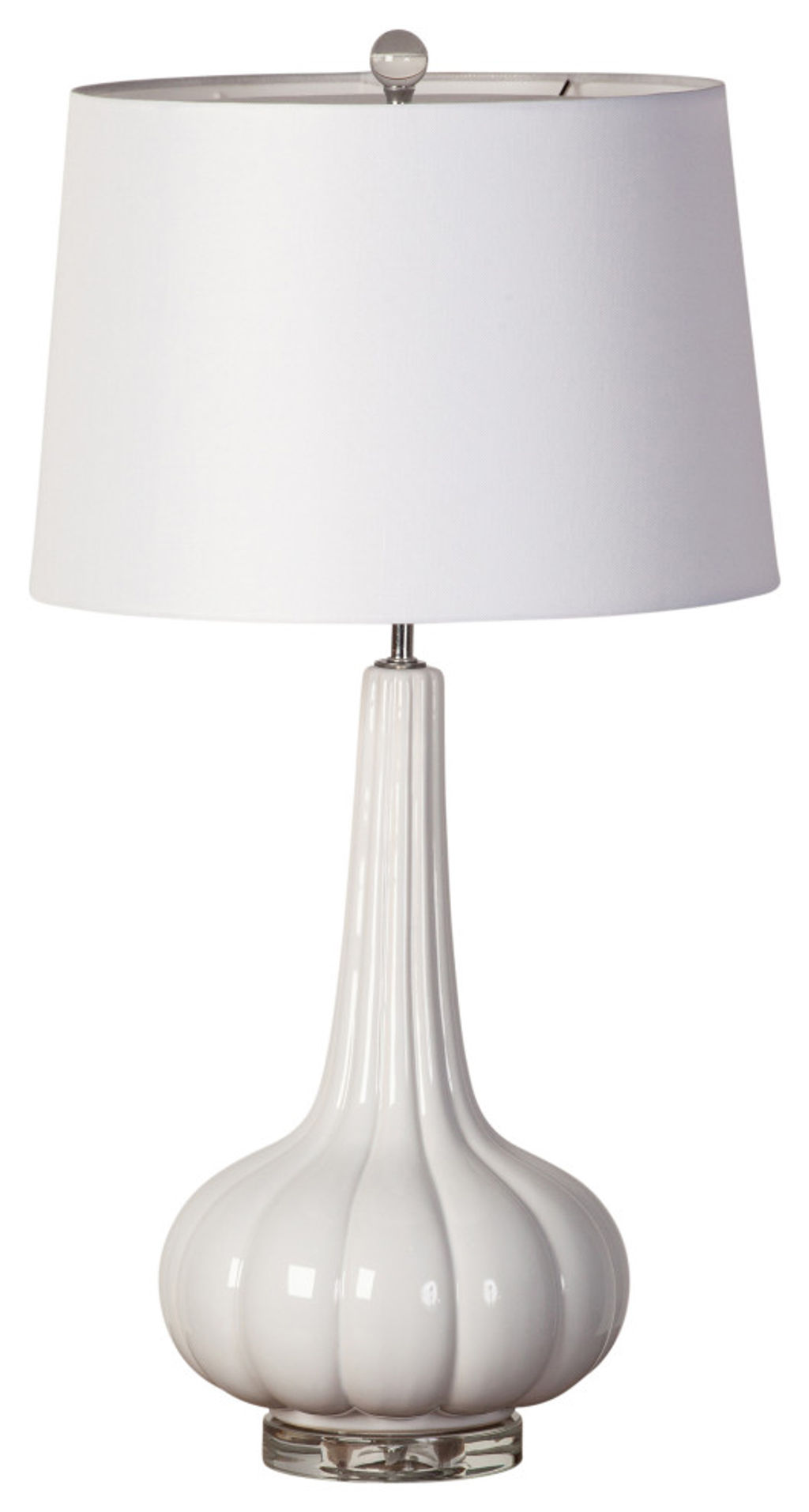 Preview image for White Rippled Ceramic Table Lamp