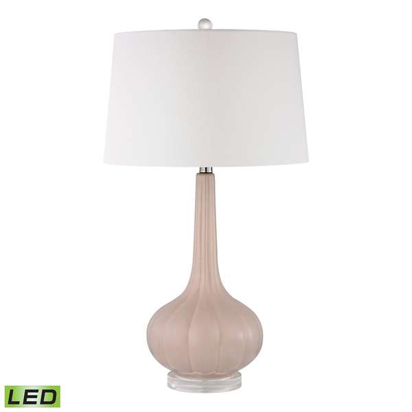 Abbey Lane Ceramic Table Lamp In Pastel Pink - Led