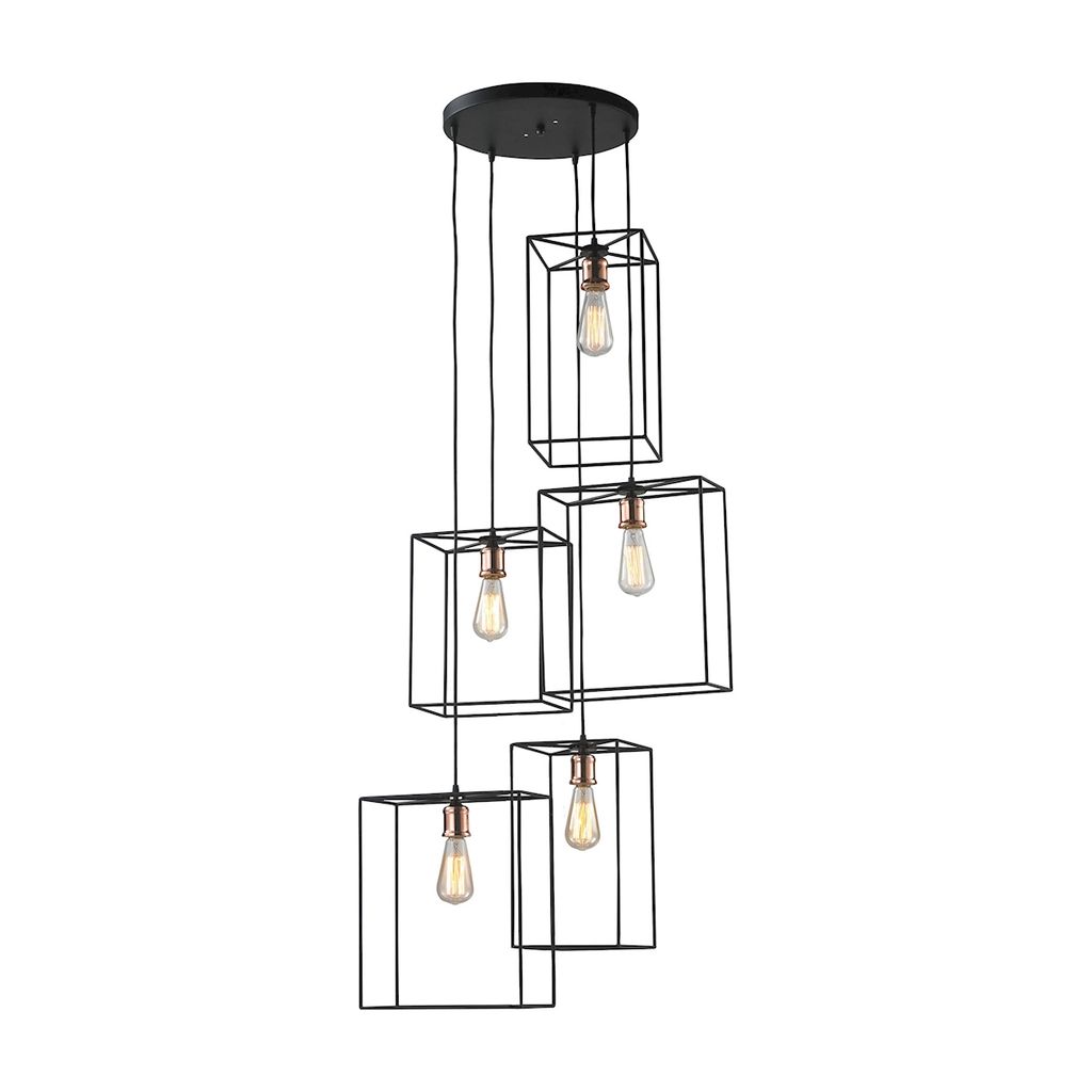 Preview image for Box 5-Light Cluster Chandelier In Oil Rubbed Bronze