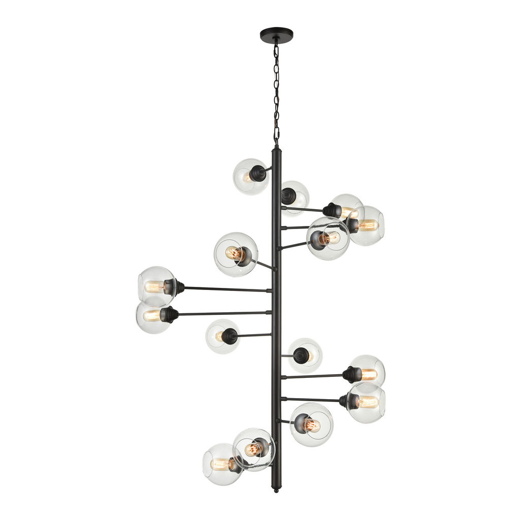 Composition 15-Light Chandelier In Oil Rubbed Bronzer With Clear Glass
