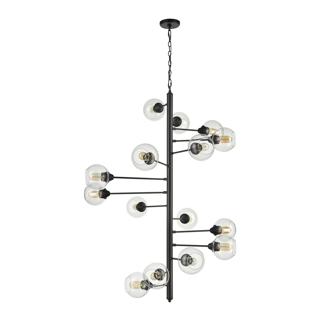 Composition 15-Light Chandelier In Oil Rubbed Bronzer With Clear Glass