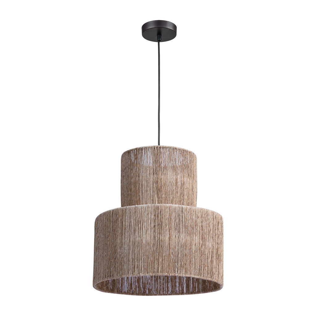 Preview image for Corsair 1-Light Pendant In Natural Finish With A Woven Jute Shade