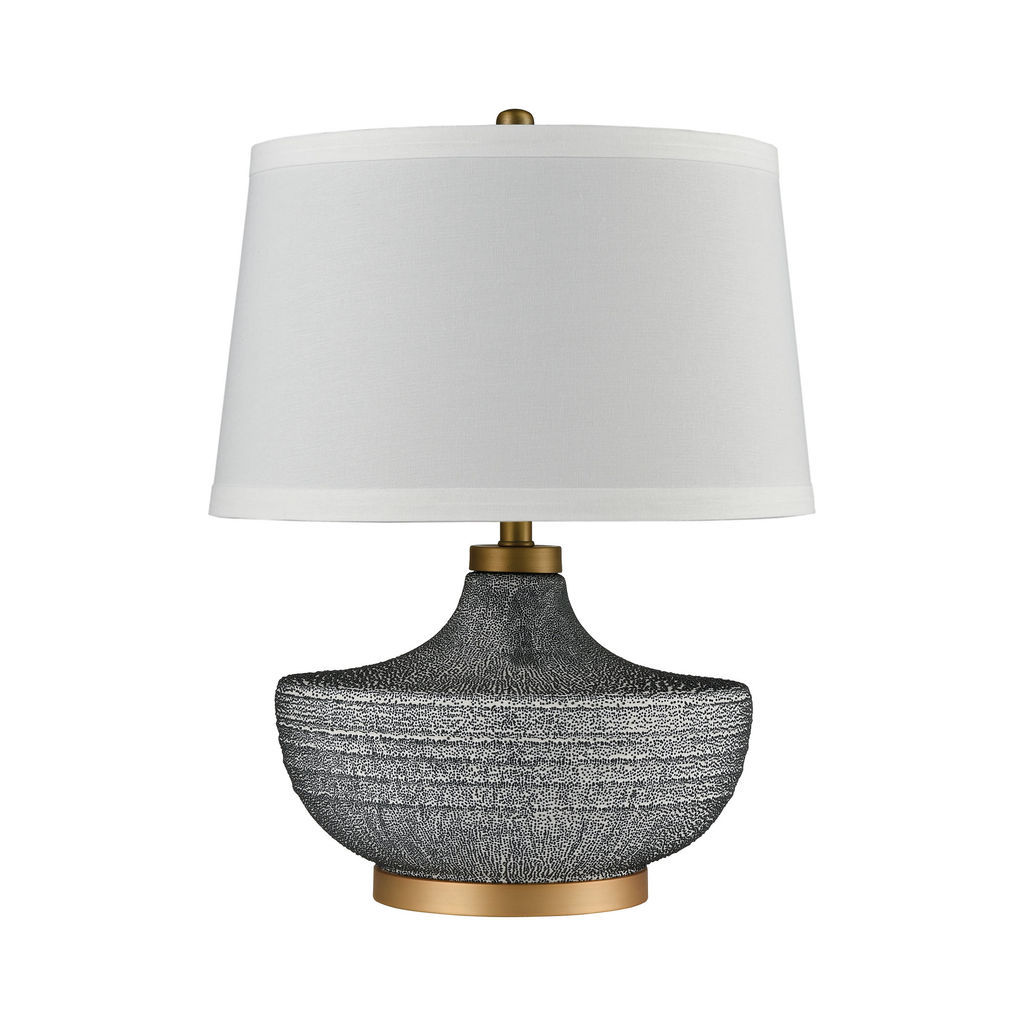 Damascus Table Lamp In Blue Bubble Glaze