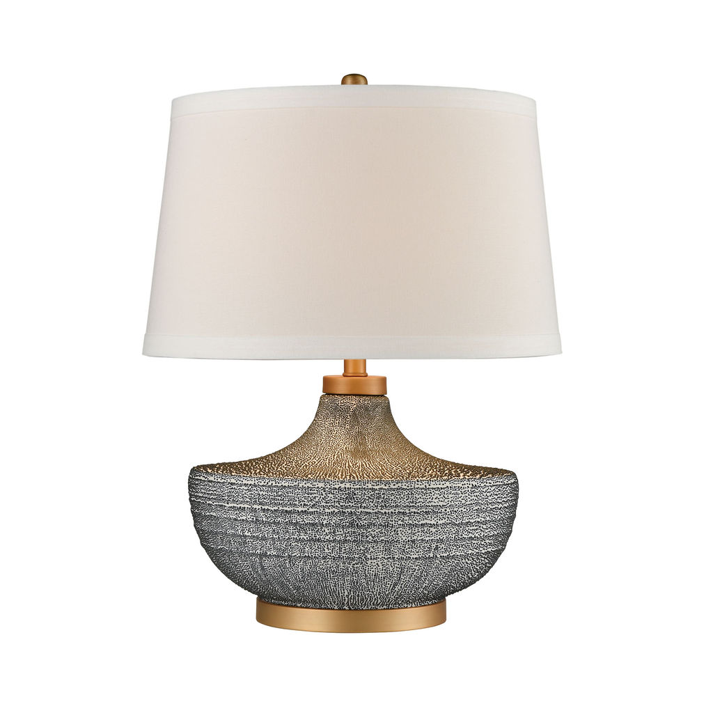 Damascus Table Lamp In Blue Bubble Glaze