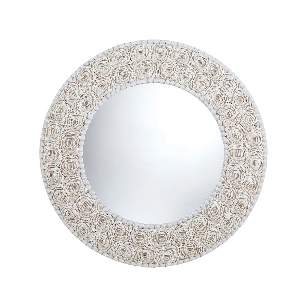 Floral Pattern Clam Shell Framed Mirror