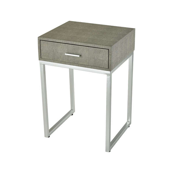 Les Revoires Side Table In Grey Faux Shagreen