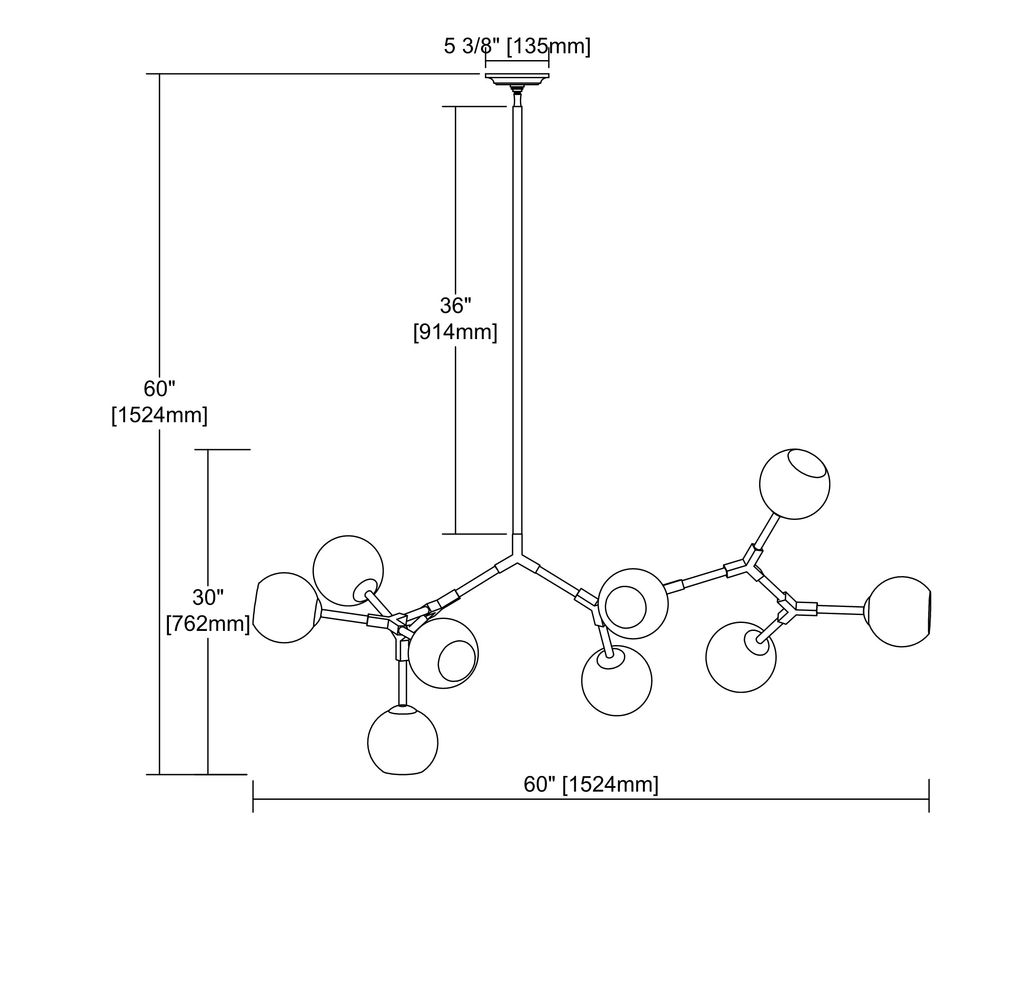Linear Synapse 9-Light Chandelier