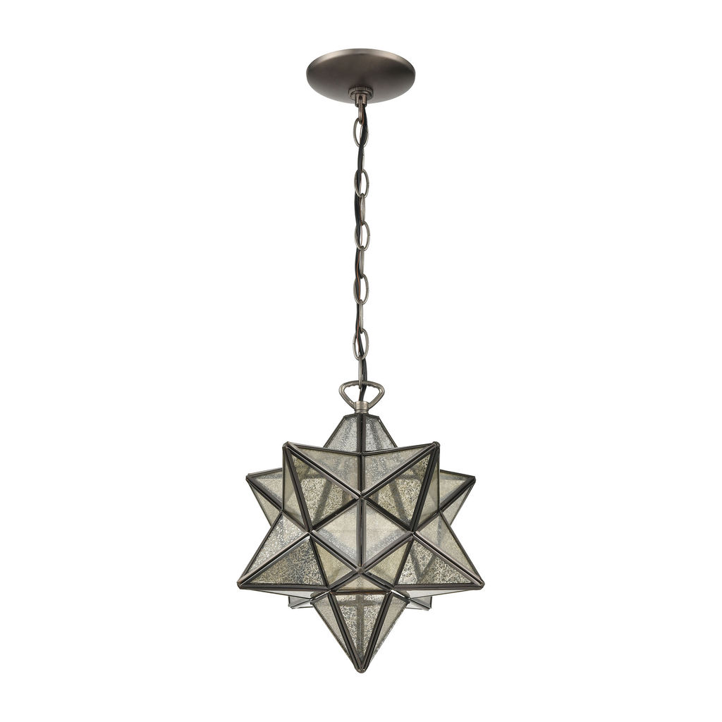 Moravian Star 1-Light Mini Pendant In Bronze - Small