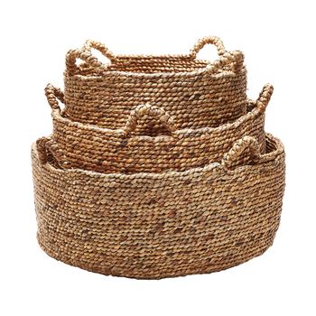 Natural Low Rise Baskets (Set Of 3)
