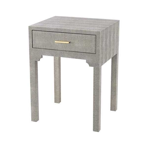 Sands Point 1-Drawer Side Table In Grey And Gold
