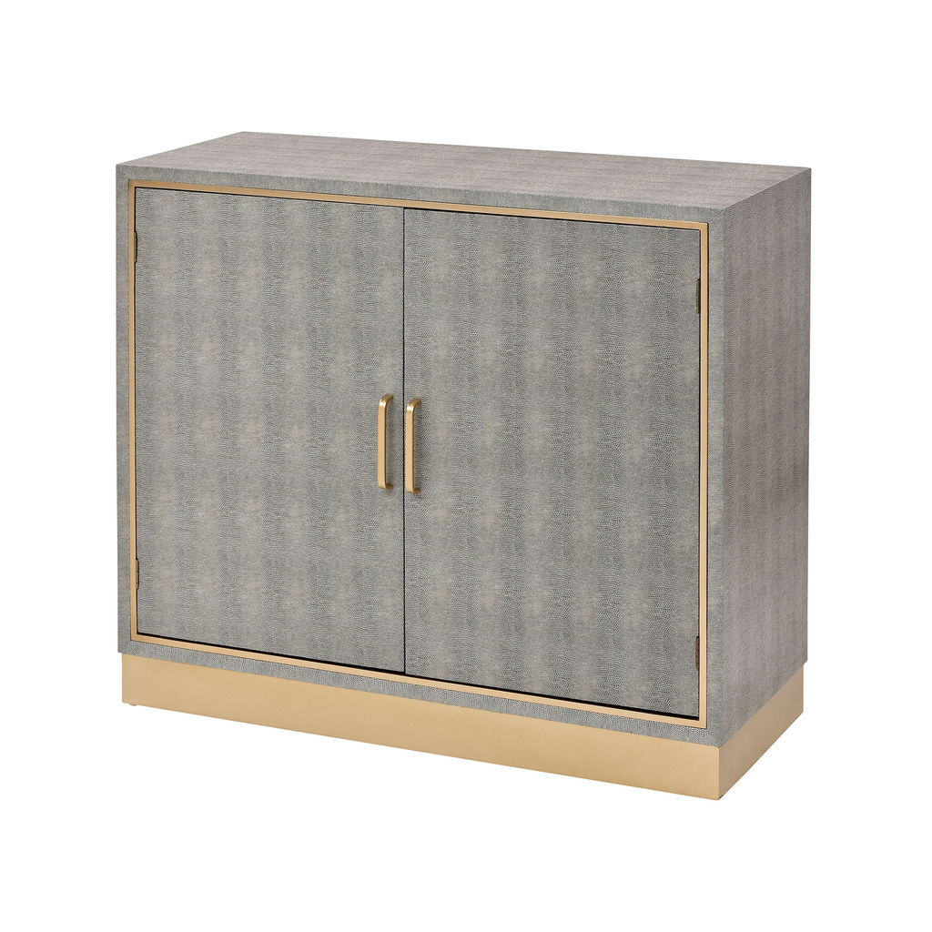 2-Door Cabinet In Grey And Gold
