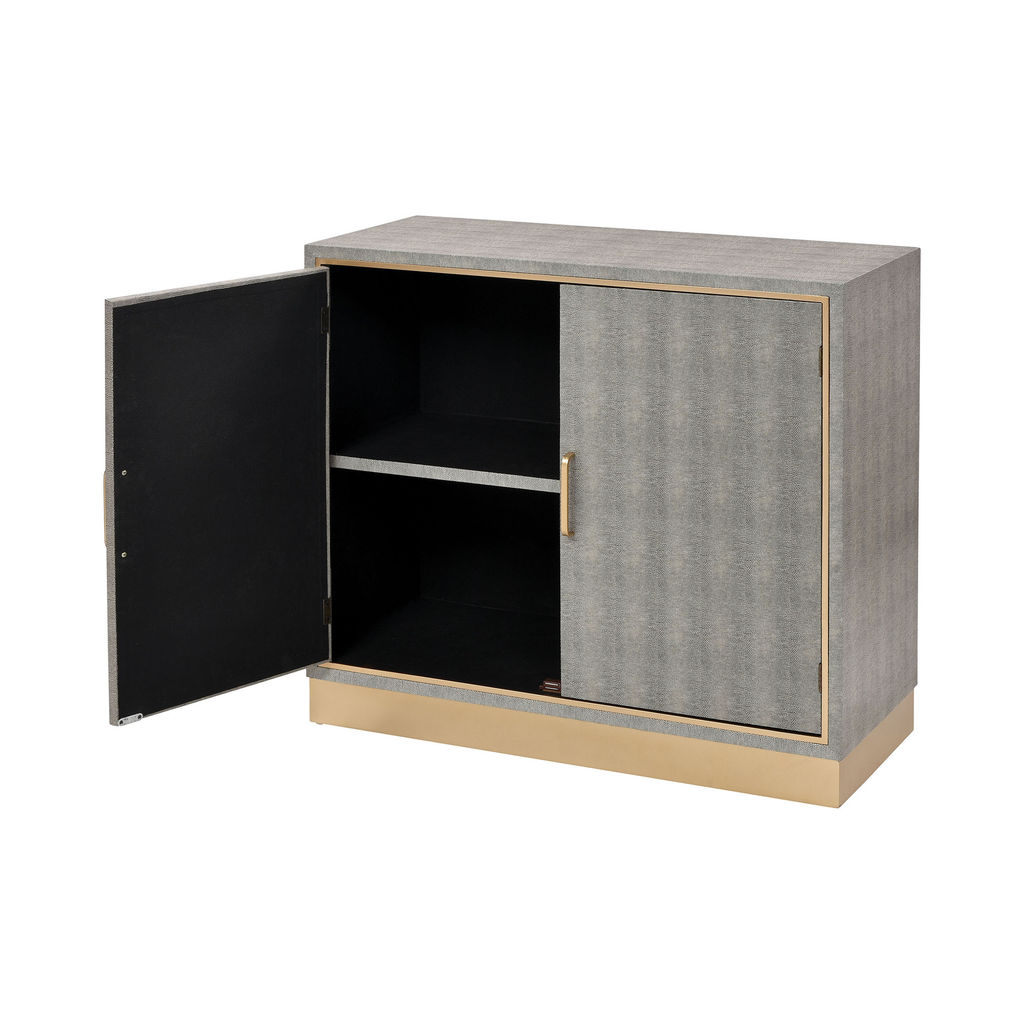 2-Door Cabinet In Grey And Gold