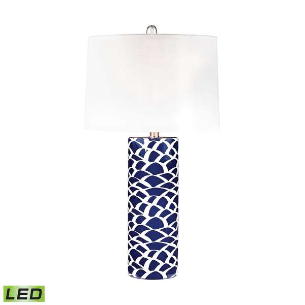 Scale Sketch Table Lamp In Blue And White - Led