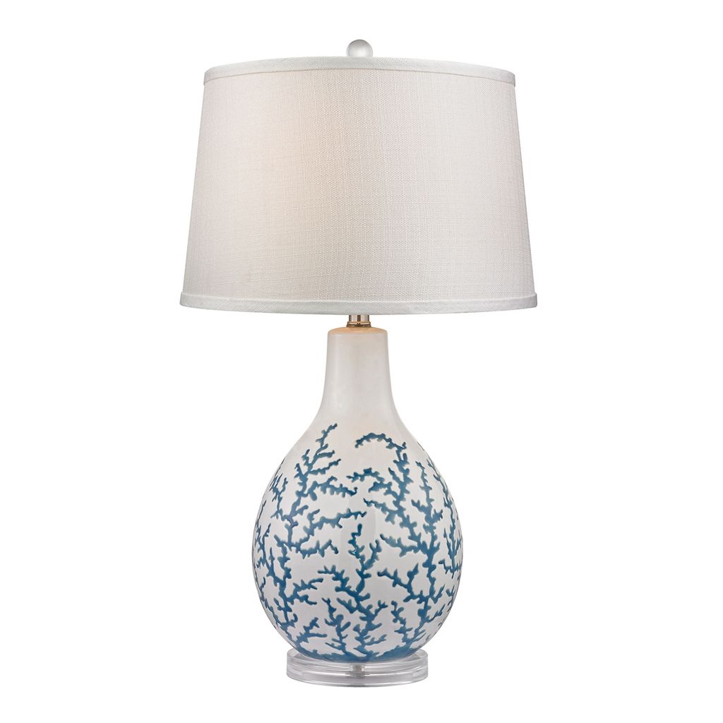 Preview image for Sixpenny Blue Coral Table Lamp In White