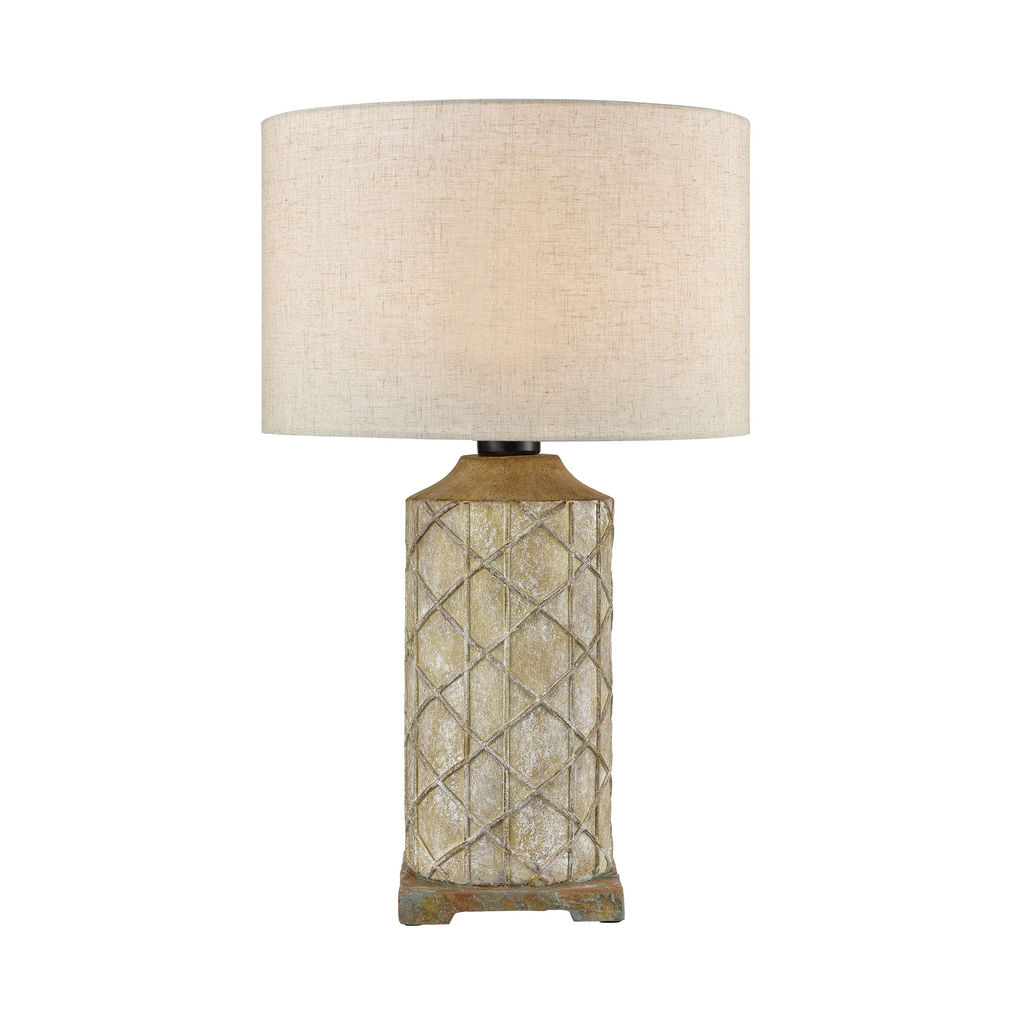 Sloan Outdoor Table Lamp In Brown And Grey