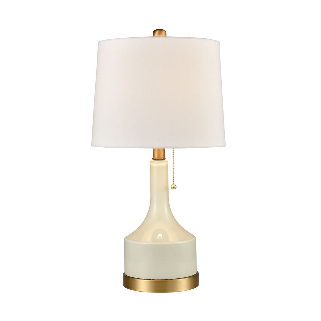 Small But Strong Table Lamp In Jade White Glass And Matte Brushed Gold