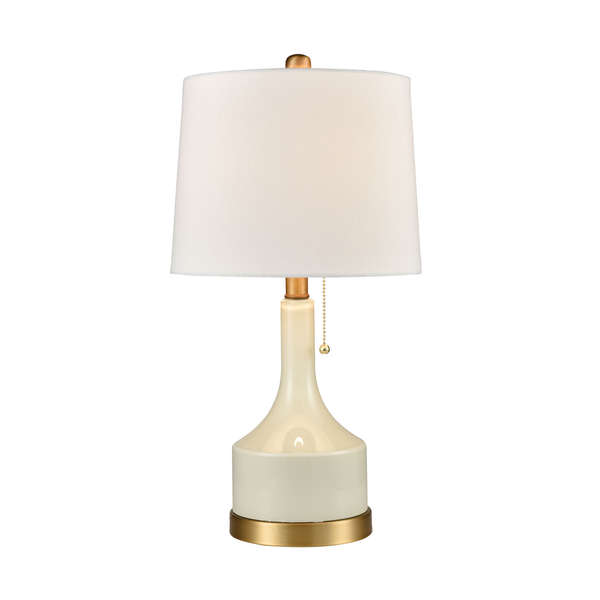 Small But Strong Table Lamp In Jade White Glass And Matte Brushed Gold