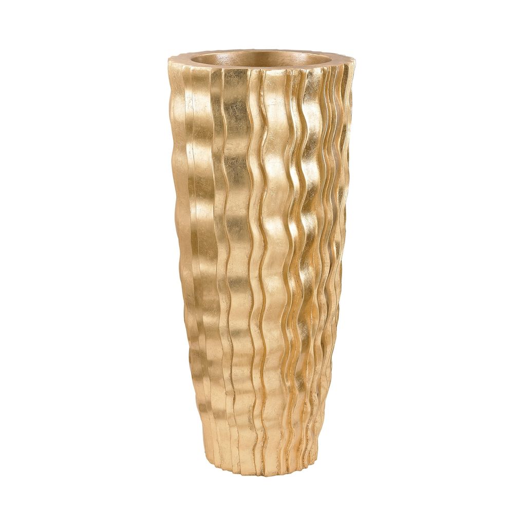Small Gold Wave Vessel