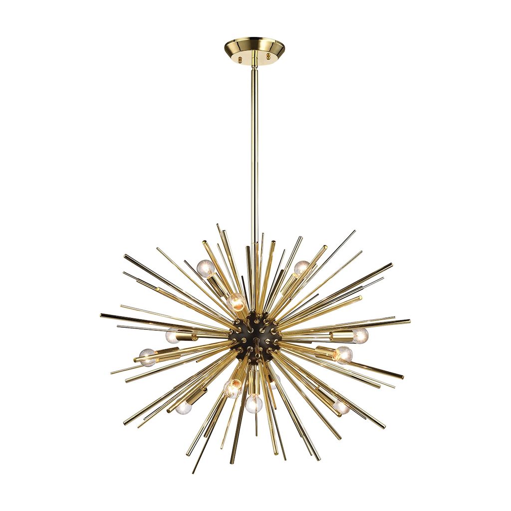 Starburst 12-Light Chandelier In Gold