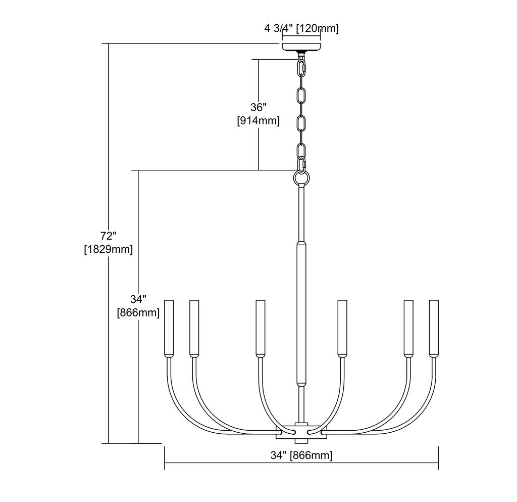 Transatlantique 10-Light Chandelier