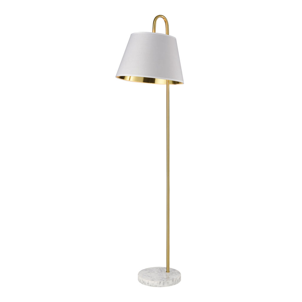 Preview image for Vance Floor Lamp In Aged Brass And White