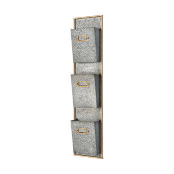 Whitepark Bay Wall Organizer In Pewter And Gold