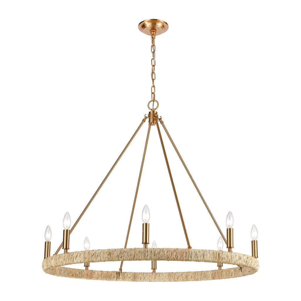 Preview image for Abaca 8-Light Chandelier In Satin Brass