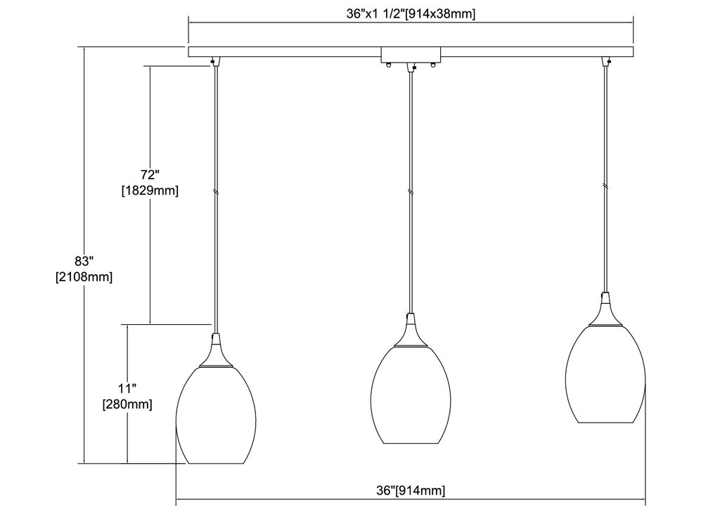 Cirrus 3-Light Linear Mini Pendant, Satin Nickel / Opal White