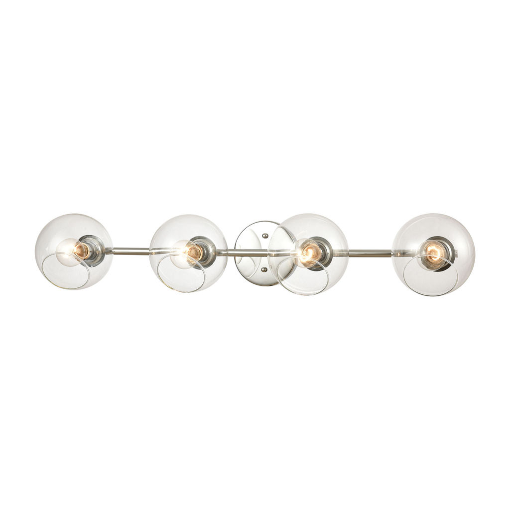 Preview image for Claro 4-Light Vanity Light In Polished Chrome With Clear Glass