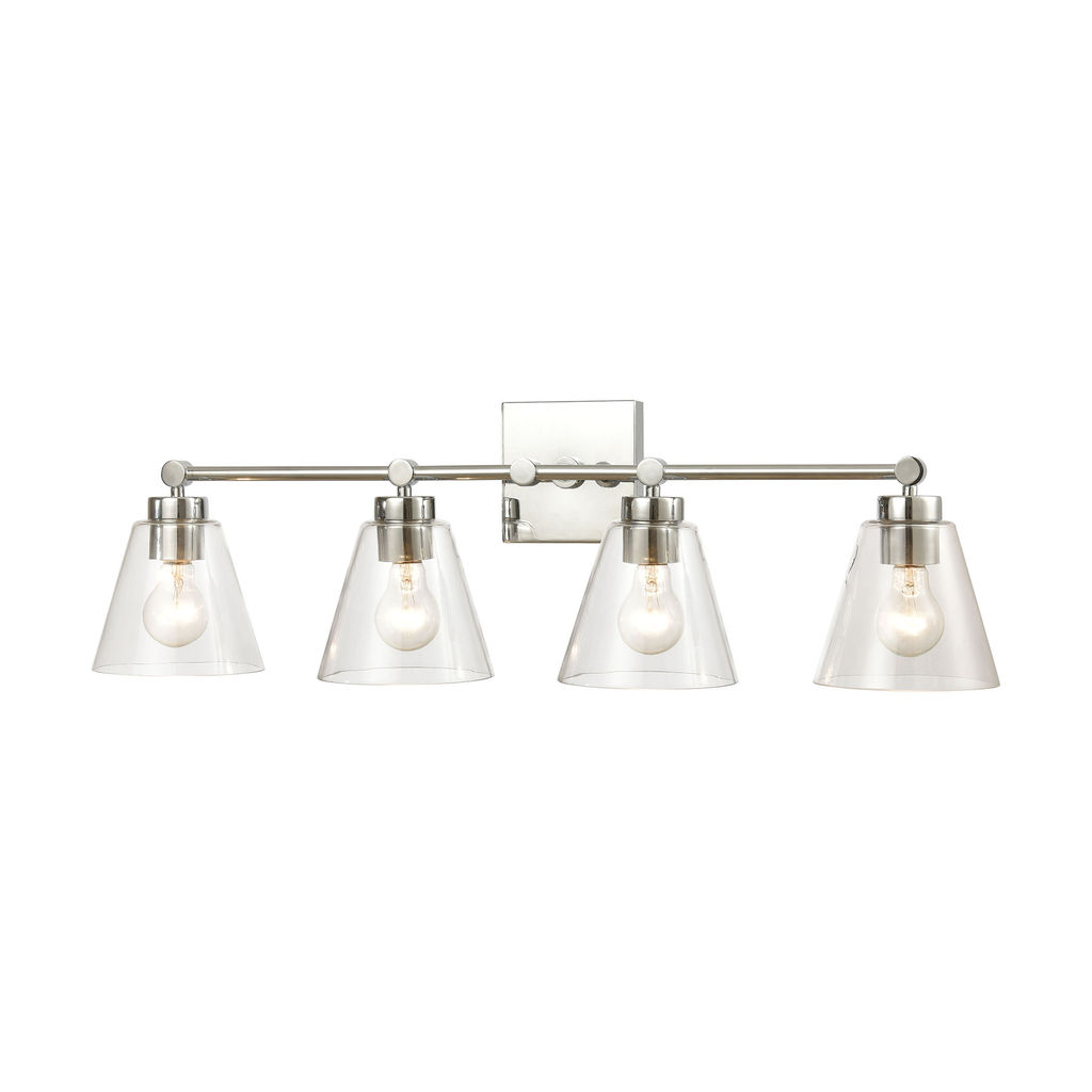 Preview image for East Point 4-Light Vanity Light In Polished Chrome With Clear Glass