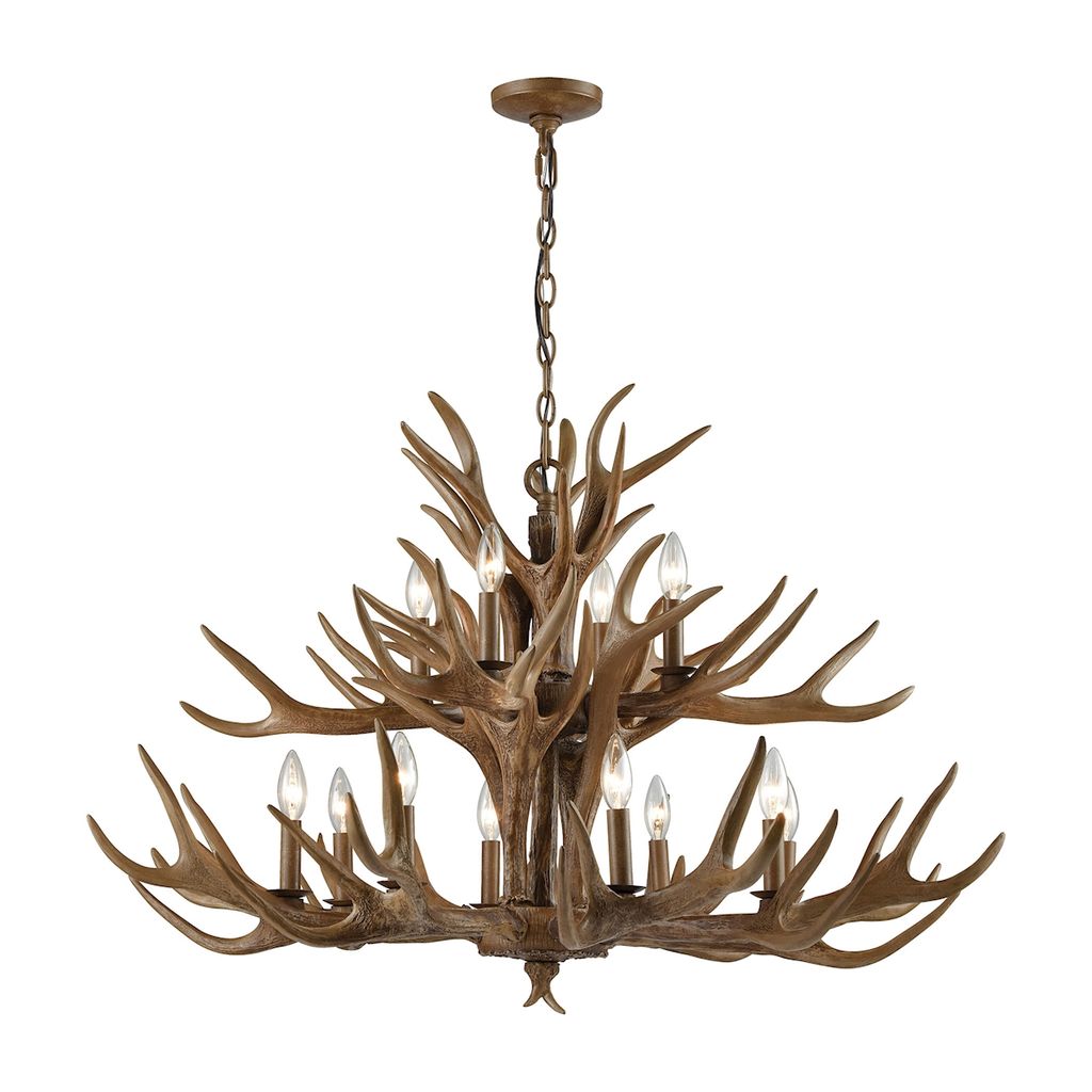 Preview image for Elk 12-Light Chandelier In Wood Brown