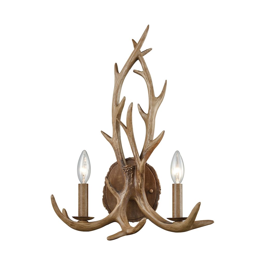Elk 2-Light Wall Lamp In Wood Brown