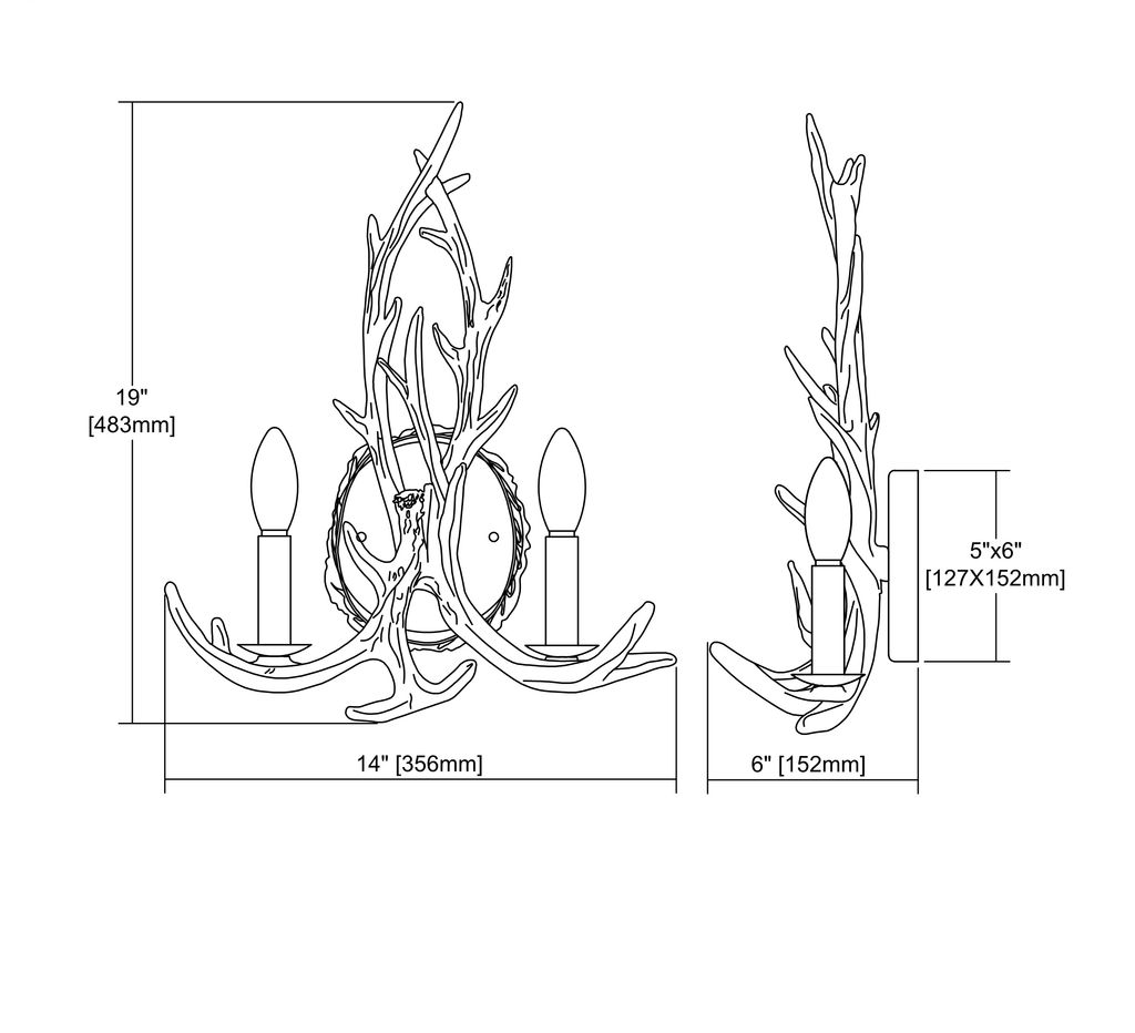 Elk 2-Light Wall Lamp In Wood Brown