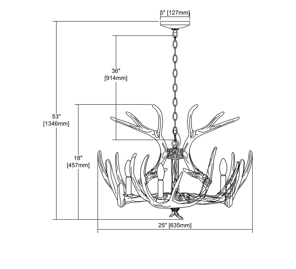 Elk 6-Light Chandelier In Wood Brown