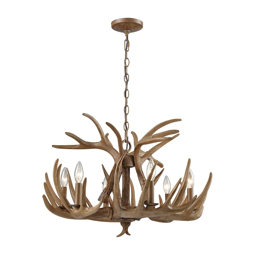 Elk 6-Light Chandelier In Wood Brown