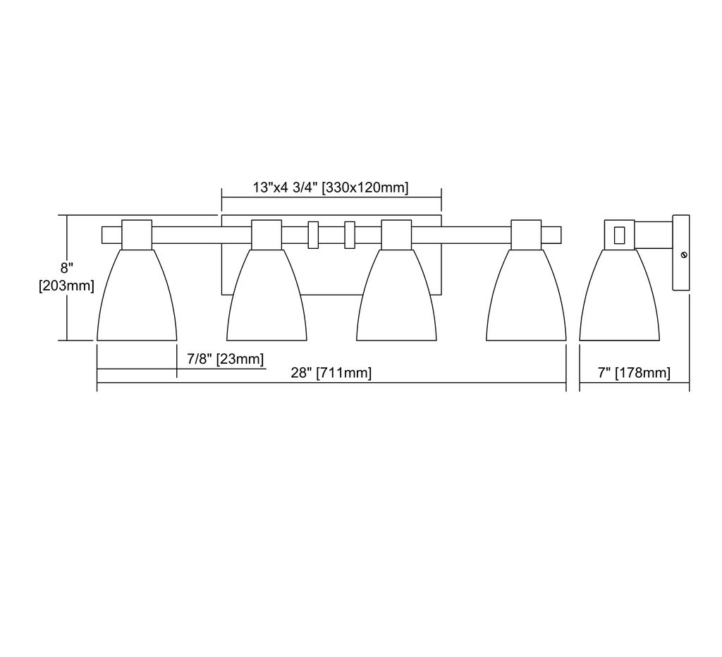 Ensley 4-Light Vanity Light, Satin Brass