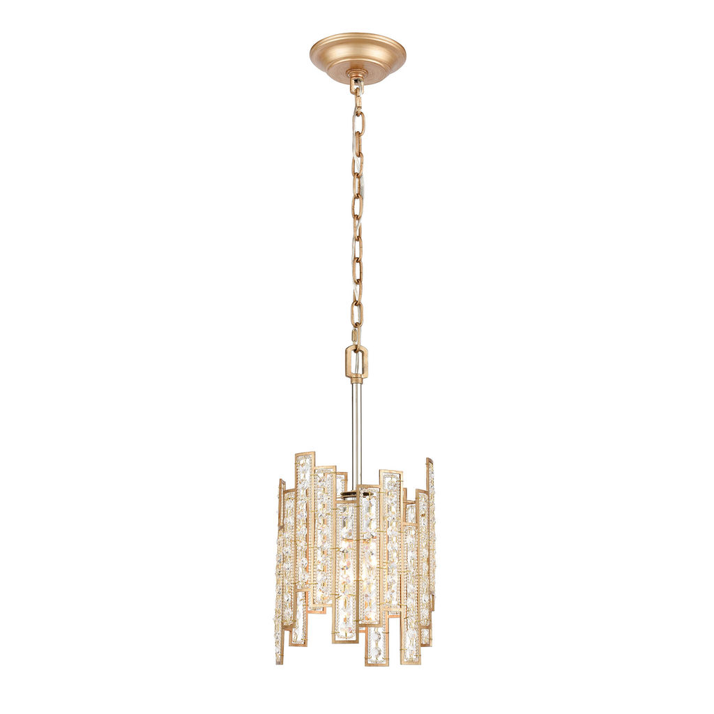 Preview image for Equilibrium 1-Light Mini Pendant In Matte Gold With Clear Crystal