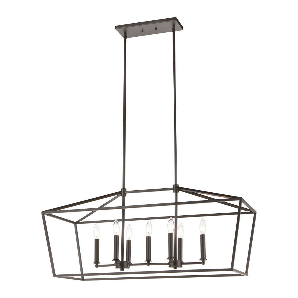 Preview image for Fairfax 7-Light Linear Chandelier In Oil Rubbed Bronze