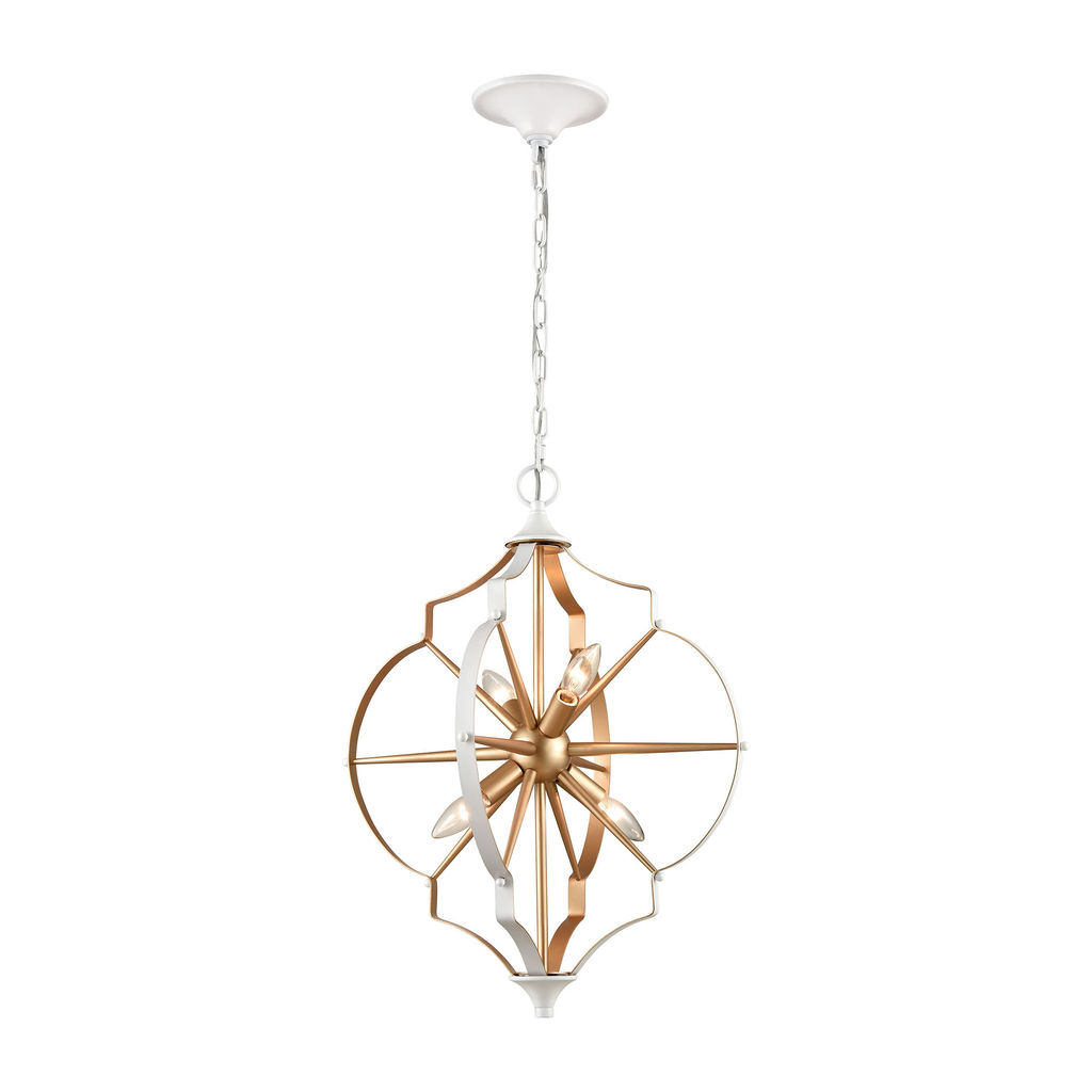 Preview image for Laguna Beach 4-Light Chandelier In Gold And White