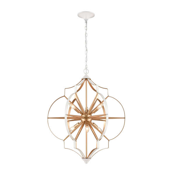Laguna Beach 6-Light Chandelier In Gold And White