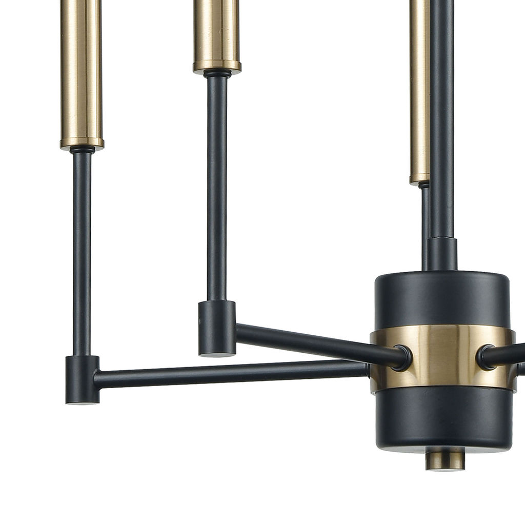 Livingston 5-Light Chandelier In Matte Black And Satin Brass